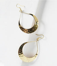 Lunar Crescent Hammered Gold Earrings - Ethically Made