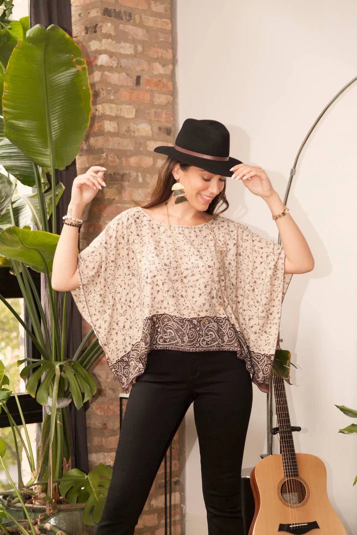 OOAK Sari Crop Top (0004) - Ethically Made