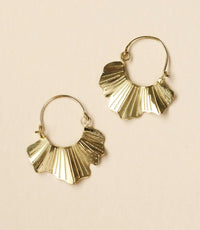 Sayuri Ginko Leaf Hoop Earrings - Ethically Made