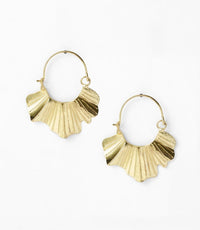 Sayuri Ginko Leaf Hoop Earrings - Ethically Made