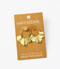 Sayuri Ginko Leaf Hoop Earrings - Ethically Made