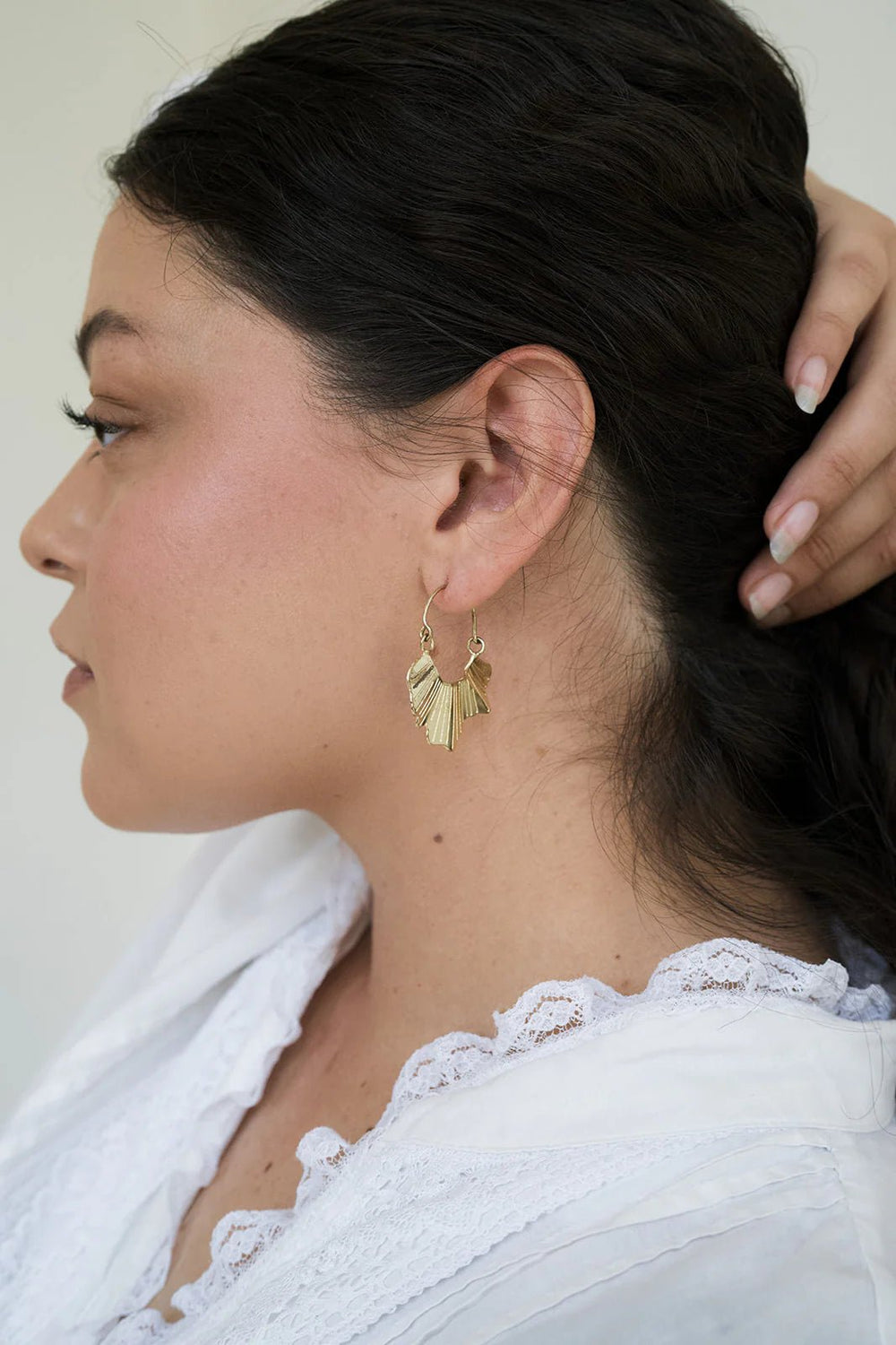 Sayuri Ginko Leaf Hoop Earrings - Ethically Made