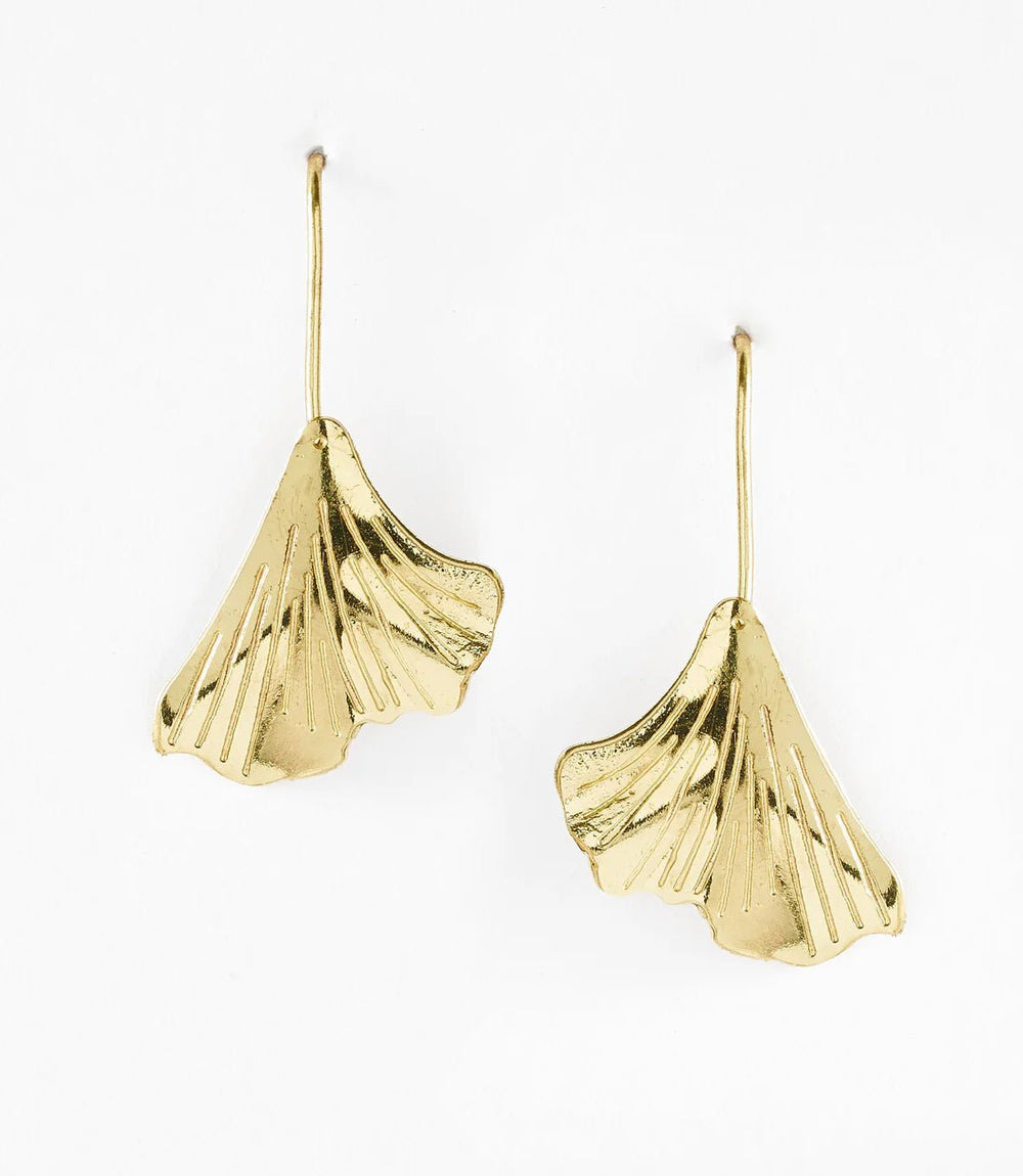 Sayuri Ginko Leaf Earrings - Ethically Made
