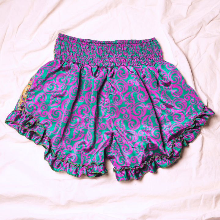 OOAK Silk Sari Shorts Md/Lg (0004) - Ethically Made