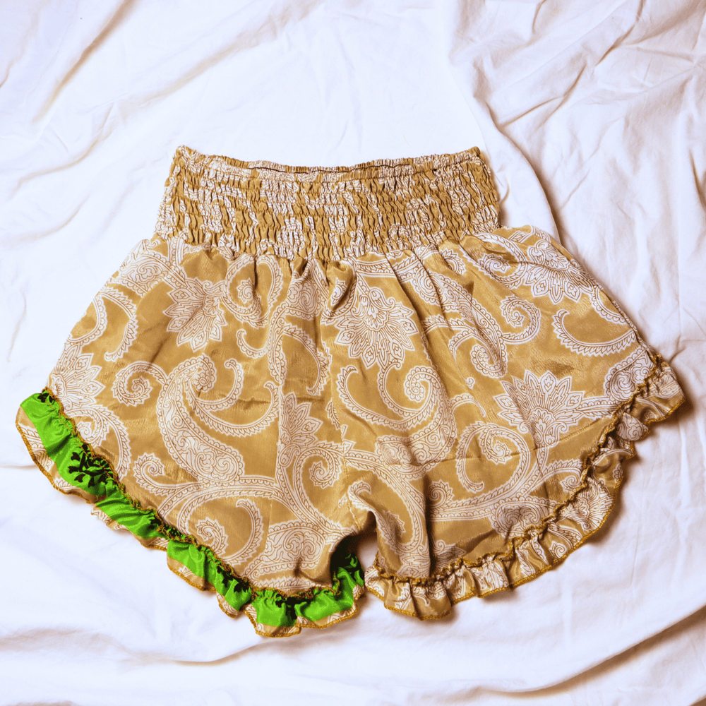 OOAK Silk Sari Shorts Md/Lg (0007) - Ethically Made