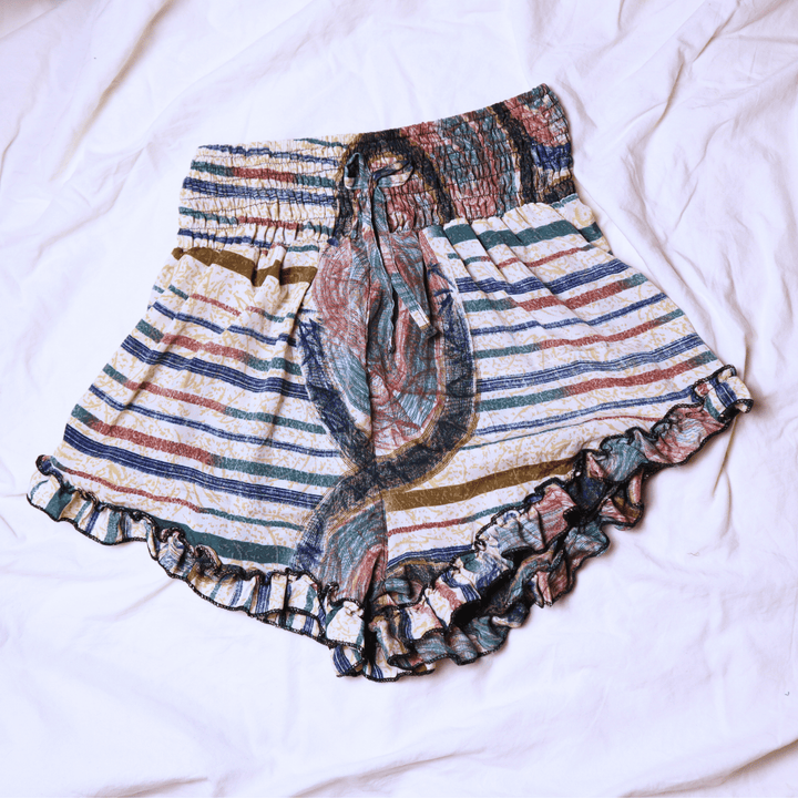 OOAK Silk Sari Shorts Md/Lg (0009) - Ethically Made