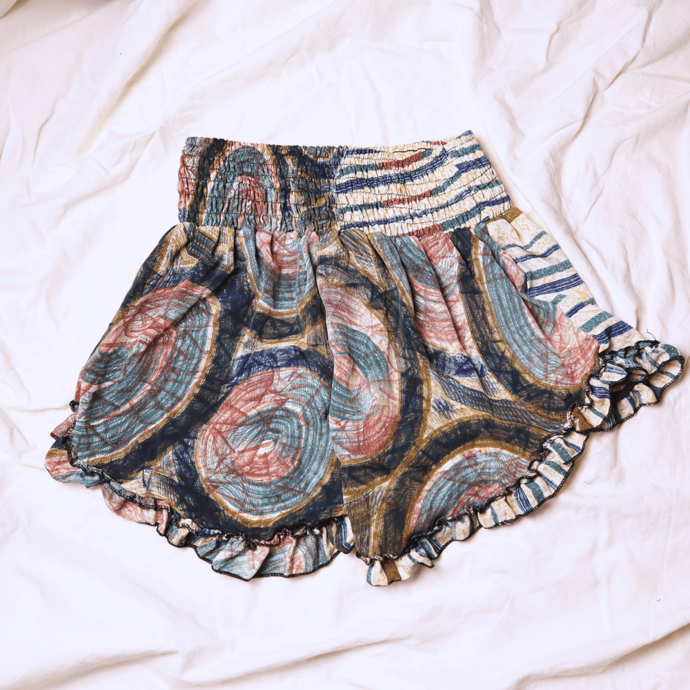 OOAK Silk Sari Shorts Md/Lg (0009) - Ethically Made
