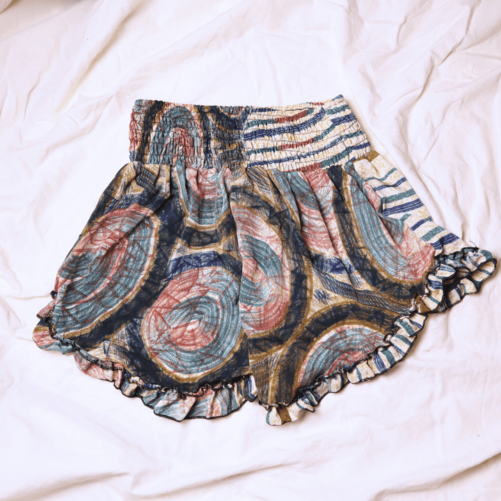 OOAK Silk Sari Shorts Md/Lg (0009) - Ethically Made