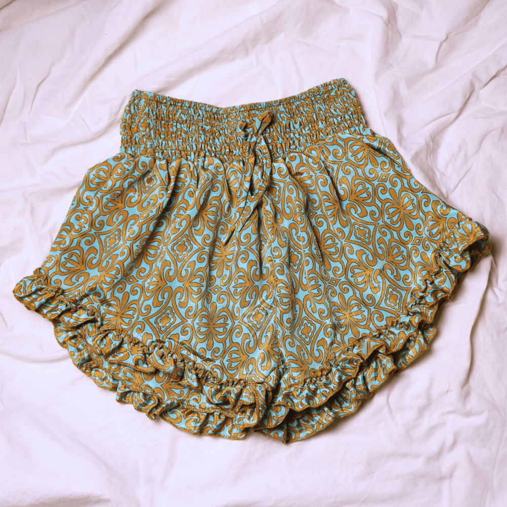 OOAK Silk Sari Shorts Md/Lg (0011) - Ethically Made