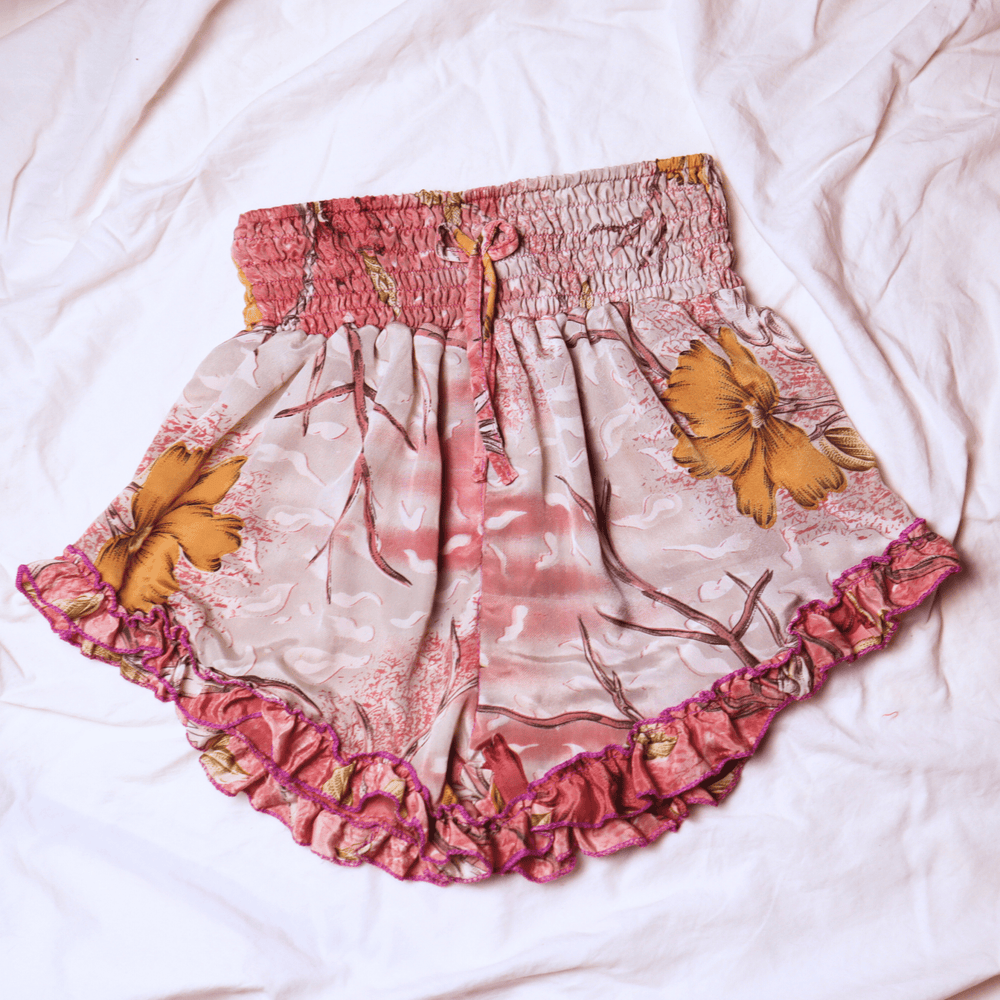OOAK Silk Sari Shorts Md/Lg (0005) - Ethically Made
