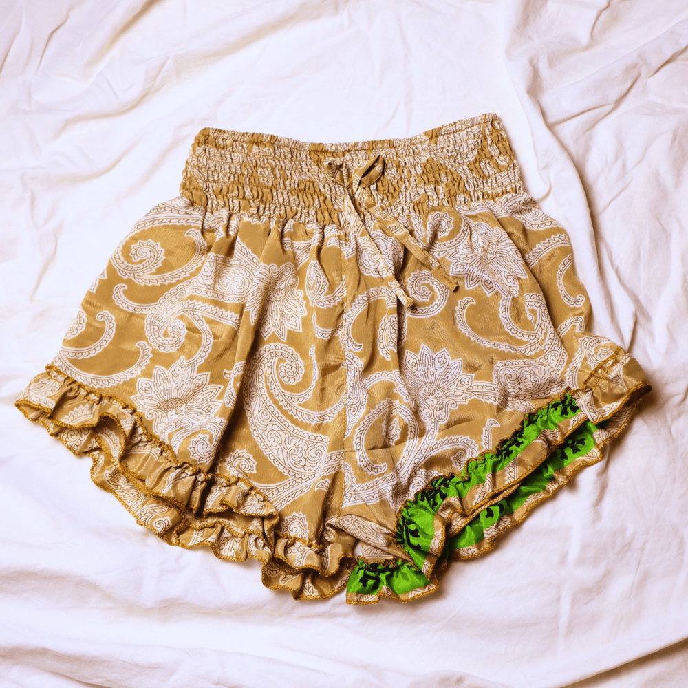 OOAK Silk Sari Shorts Md/Lg (0007) - Ethically Made