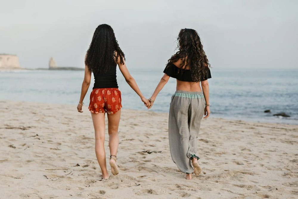 OOAK Silk Sari Shorts XL (0005) - Ethically Made