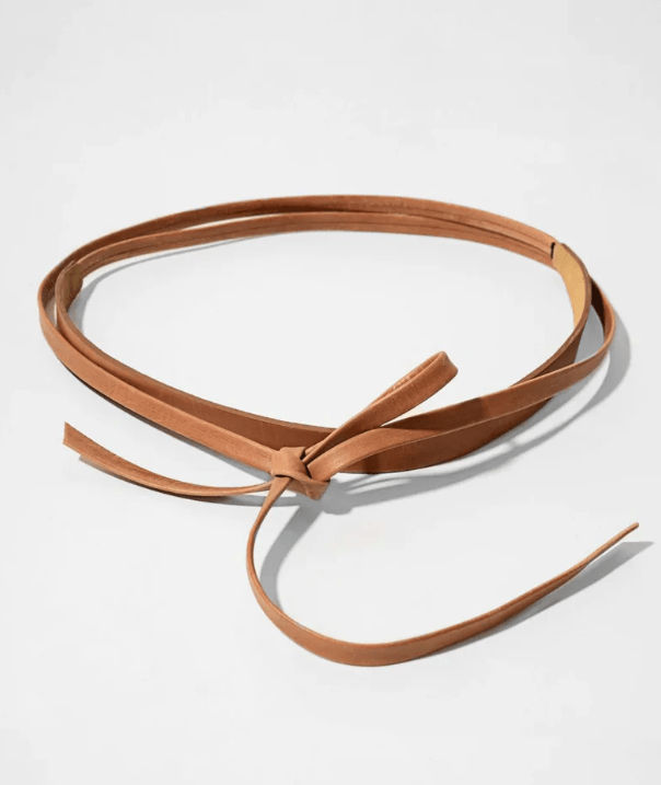Skinny Wrap Belt - Cognac - Ethically Made