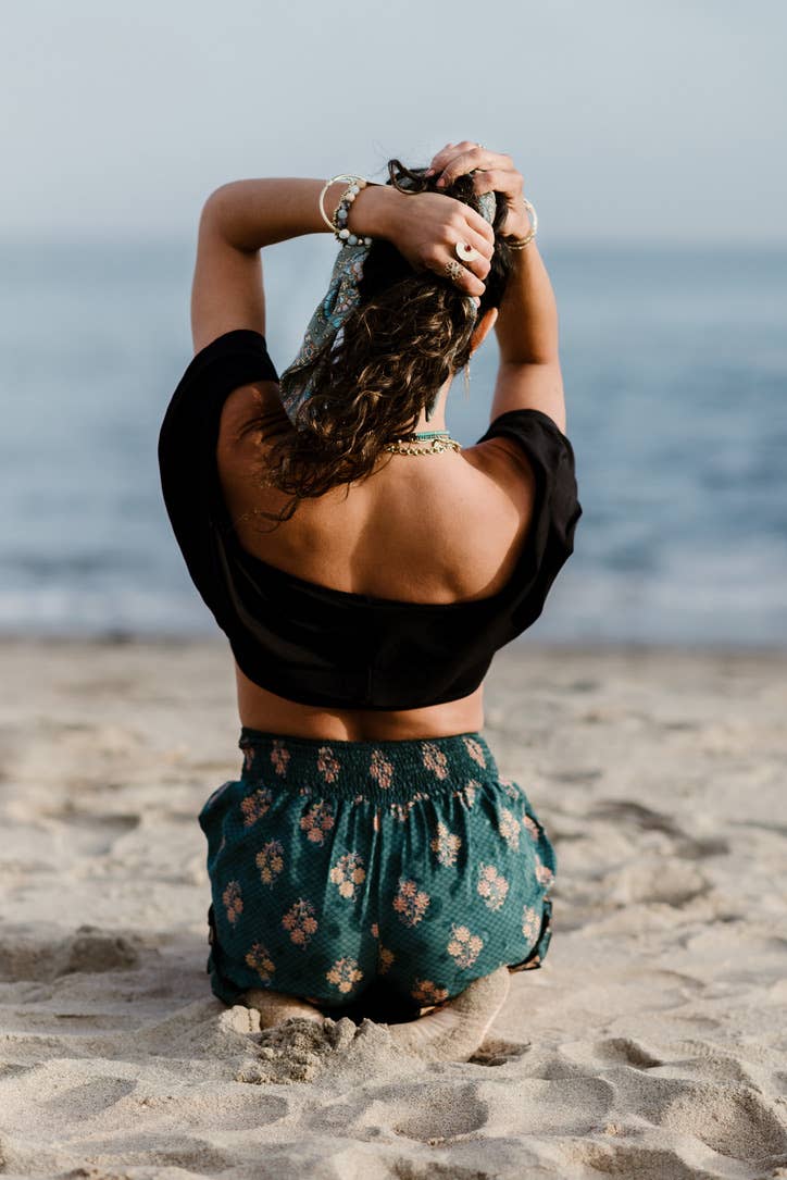 OOAK Silk Sari Shorts Md/Lg (0005) - Ethically Made