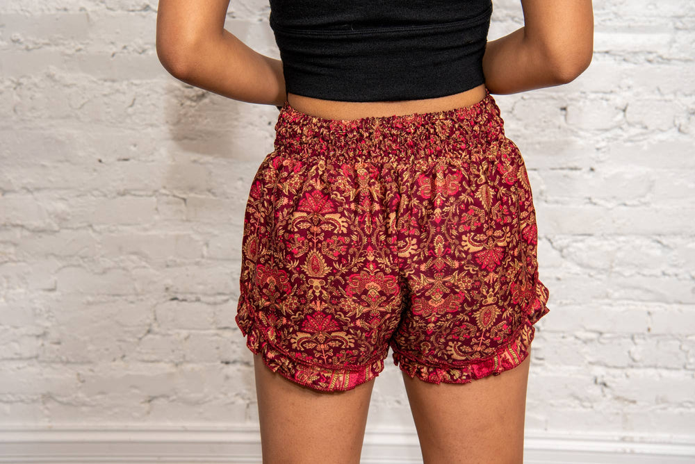 OOAK Silk Sari Shorts Sm/Md (0009) - Ethically Made