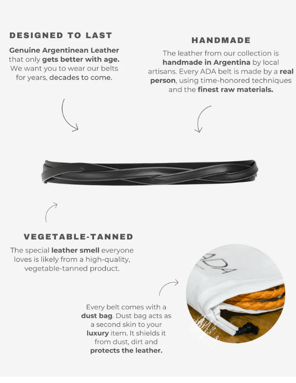 Skinny Wrap Belt - Cognac - Ethically Made