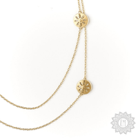 Chameli Petal Coin Double Strand Necklace